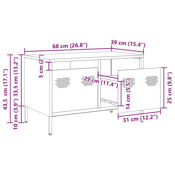 Tv-Bänk 68X39X43,5 Cm Kallvalsat Stål