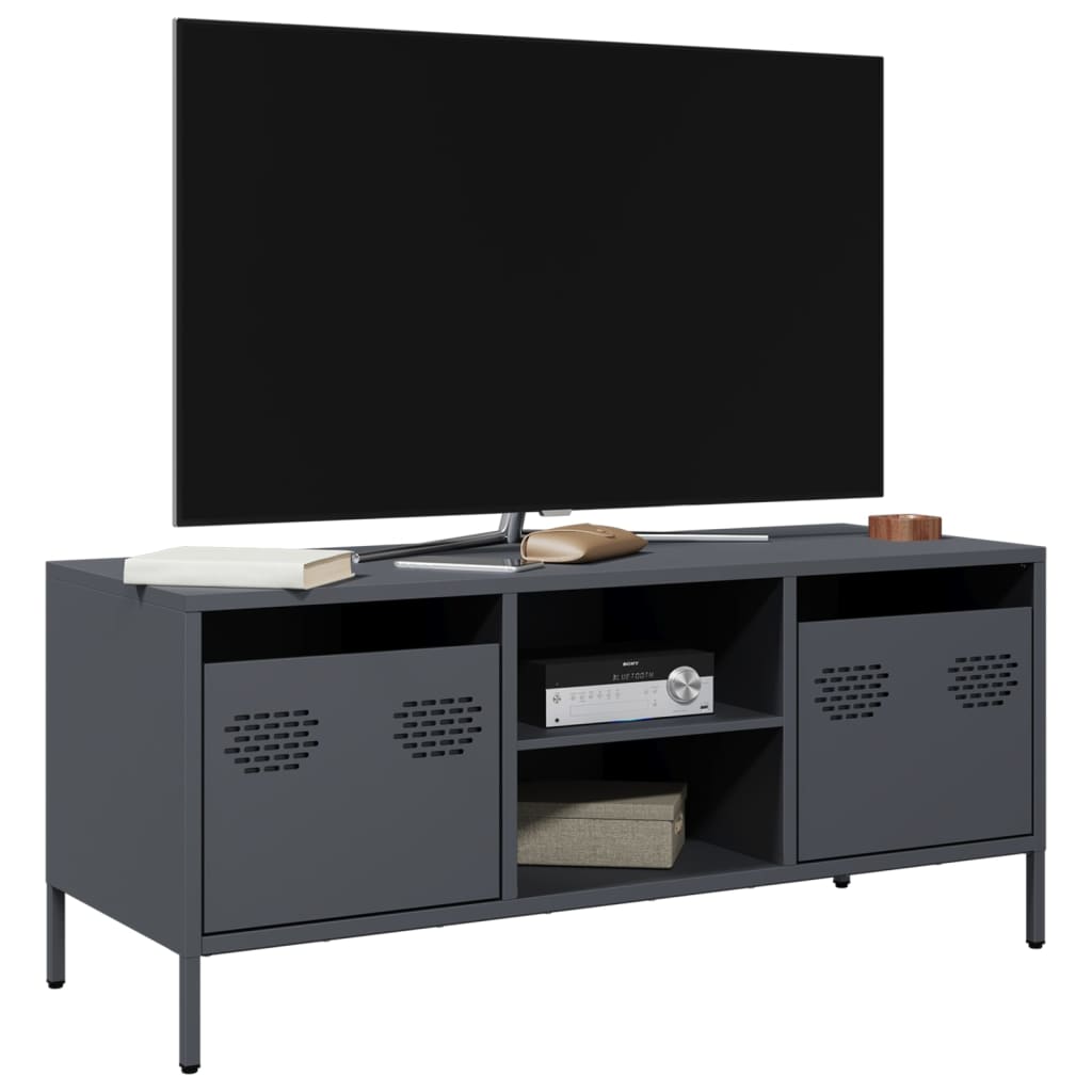 Tv-Bänk 101,5X39X43,5 Cm Kallvalsat Stål