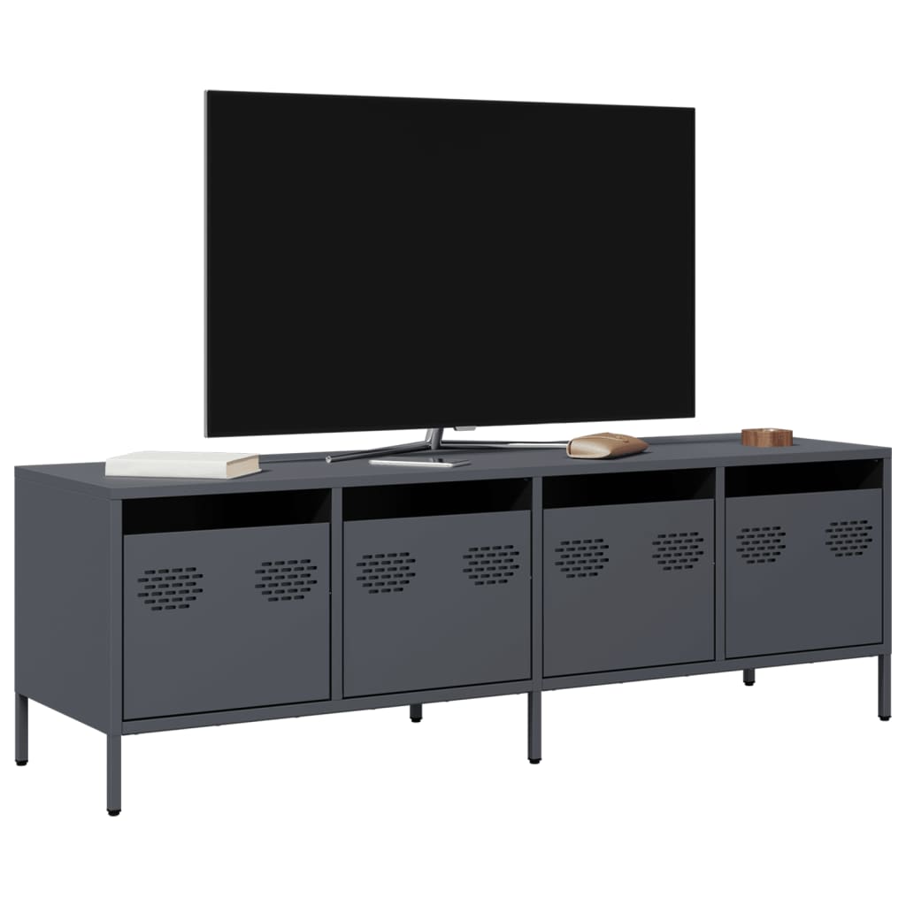 Tv-Bänk 202X39X43,5 Cm Kallvalsat Stål