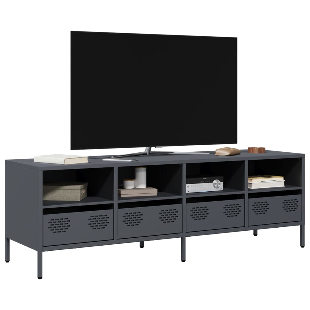 Tv-Bänk 202X39X43,5 Cm Kallvalsat Stål