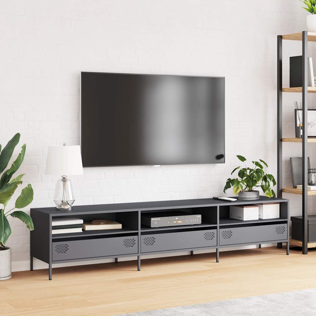 Tv-Bänk 202X39X43,5 Cm Kallvalsat Stål