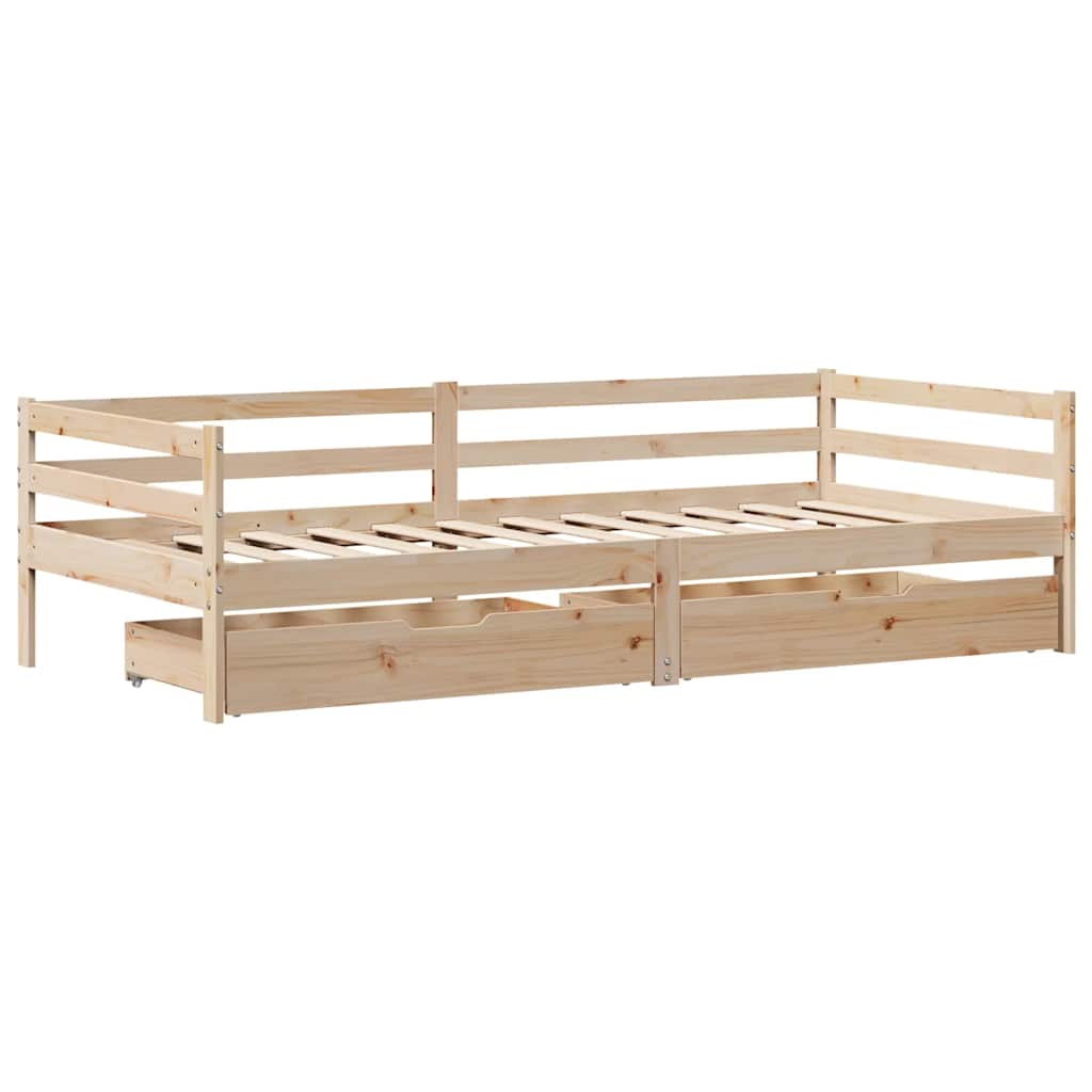 Dagbädd Med Lådor Massiv Furu