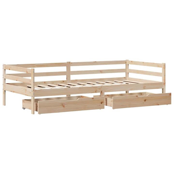Dagbädd Med Lådor Massiv Furu