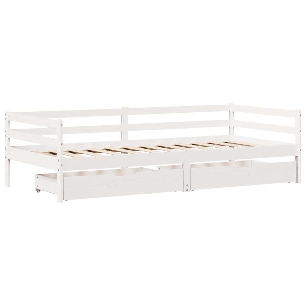 Dagbädd Med Lådor 90X200 Cm Massiv Furu