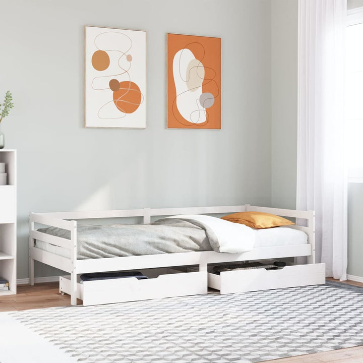Dagbädd Med Lådor 90X200 Cm Massiv Furu
