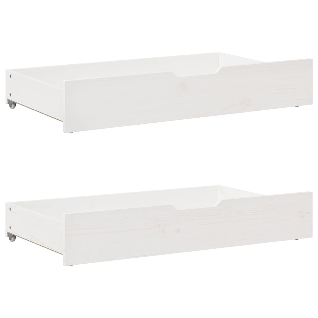 Dagbädd Med Lådor Vit 90X200 Cm Massiv Furu