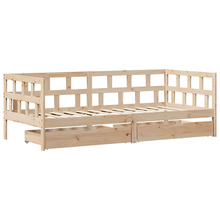 Dagbädd Med Lådor Massiv Furu