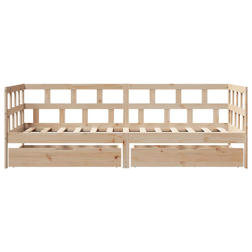 Dagbädd Med Lådor Massiv Furu
