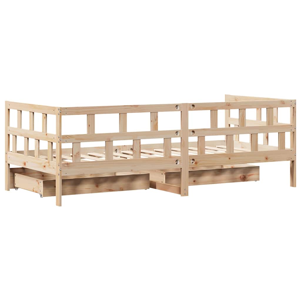 Dagbädd Med Lådor Massiv Furu