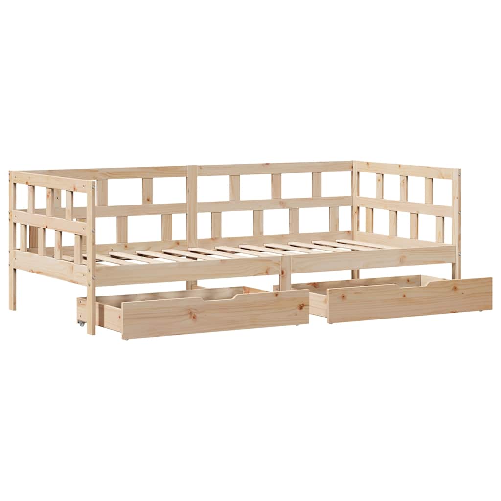 Dagbädd Med Lådor Massiv Furu