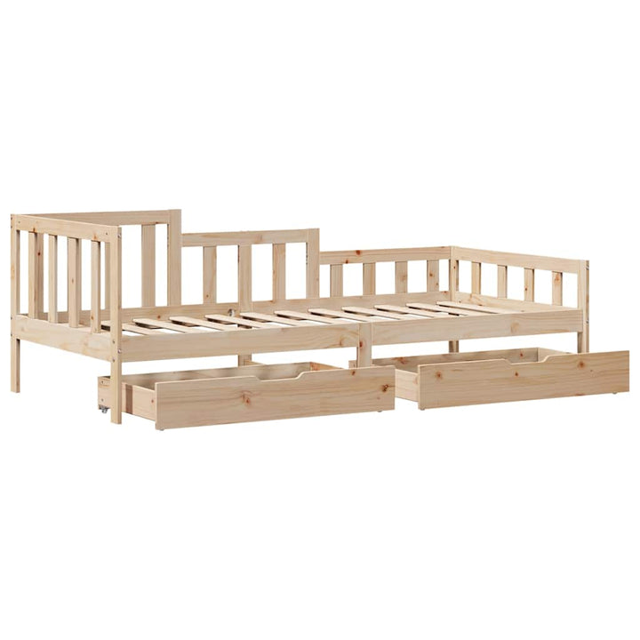 Dagbädd Med Lådor Massiv Furu