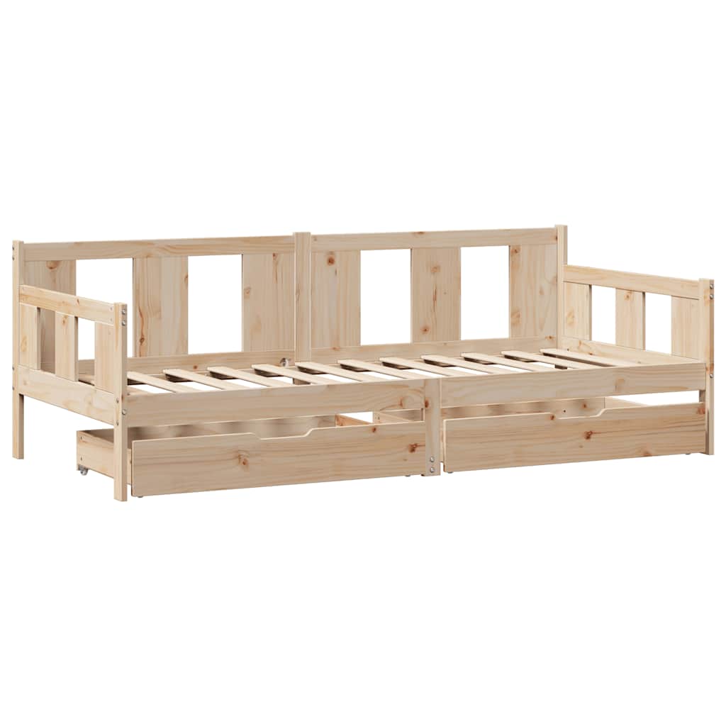 Dagbädd Med Lådor Massiv Furu
