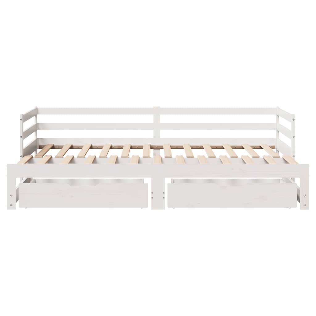 Dagbädd Utdragbar Med Lådor Utan Madrass Vit 80X200 Cm