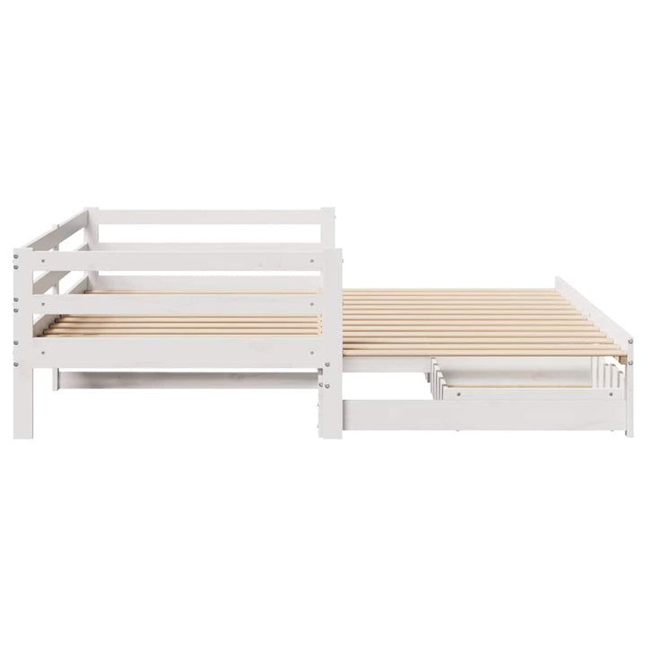 Dagbädd Utdragbar Med Lådor Utan Madrass Vit 80X200 Cm