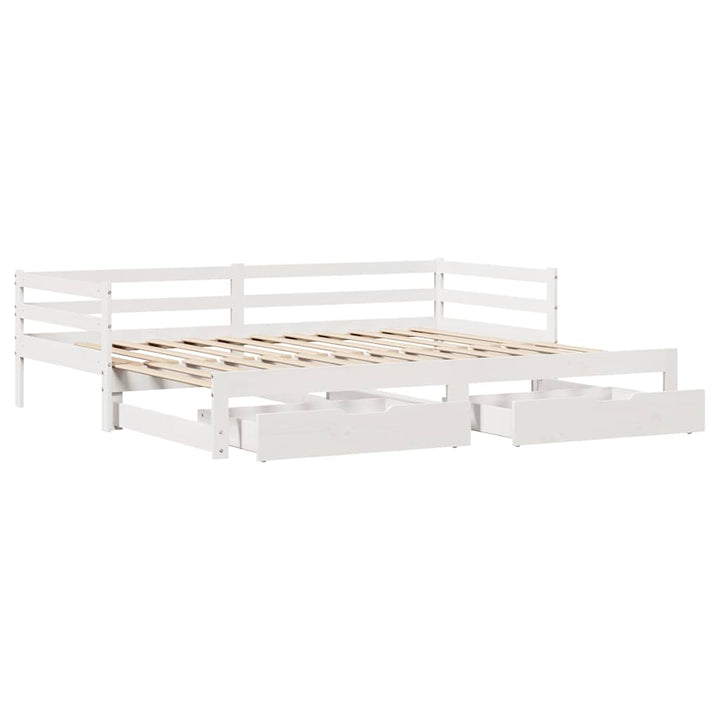 Dagbädd Utdragbar Med Lådor Utan Madrass Vit 80X200 Cm