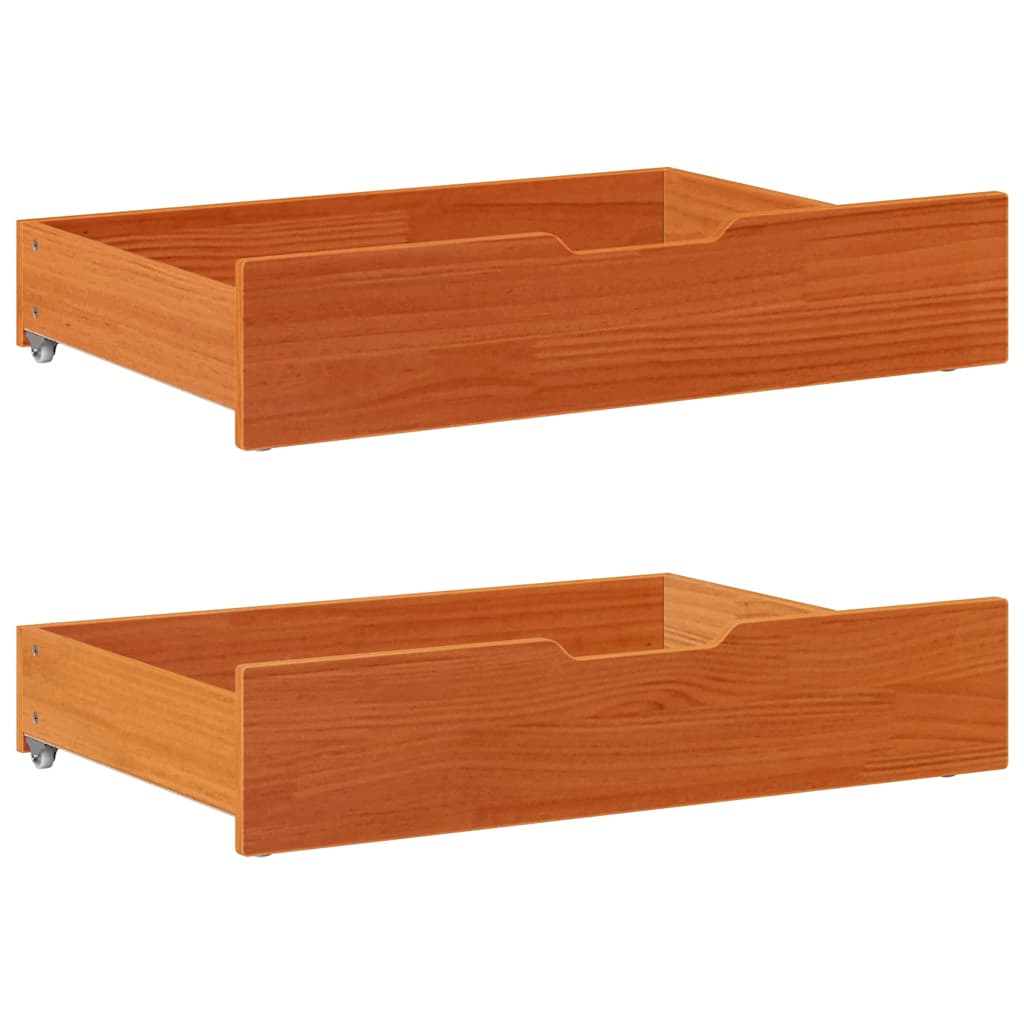 Utdragbar Dagbädd Med Lådor Vaxad Brun 90X190 Cm Massiv Furu