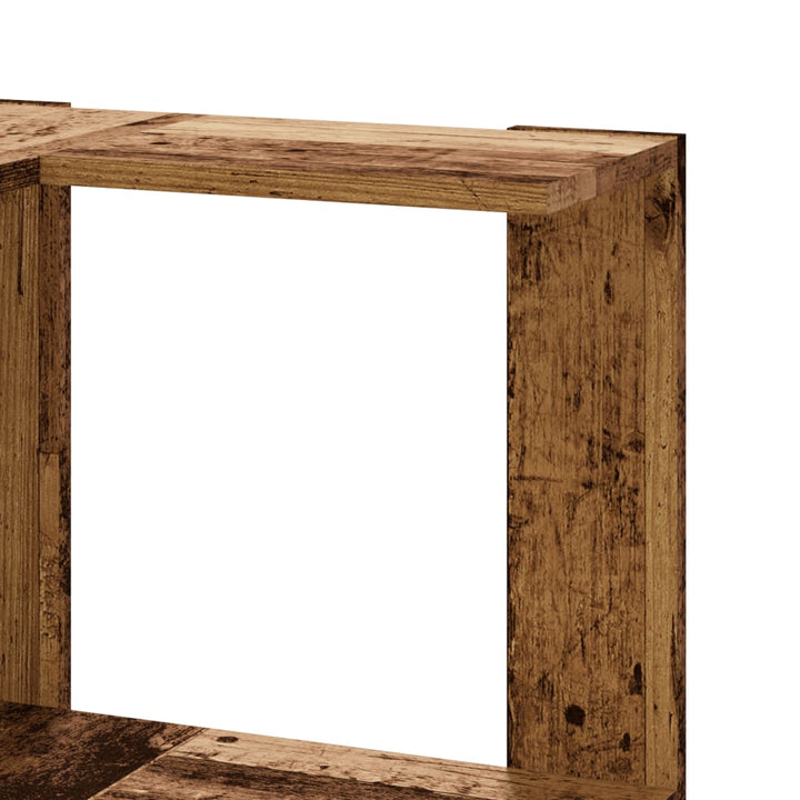 Bokhylla Hörn 5 Hyllplan Åldrat Trä 50X50X179Cm Konstruerat Trä