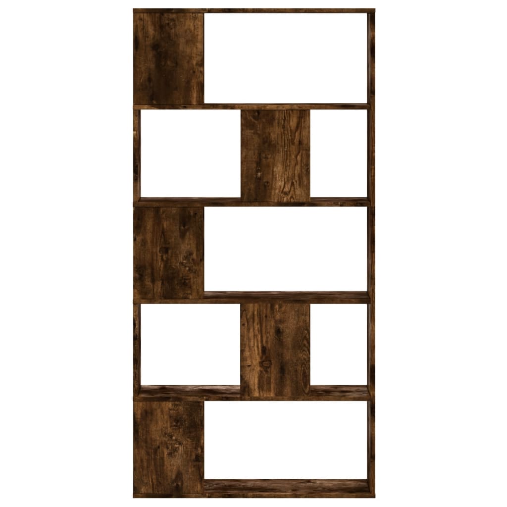 Bokhylla 5 Hyllplan Rökig Ek 80,5X23,5X162,5Cm Konstruerat Trä