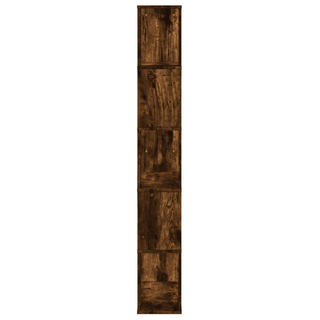 Bokhylla 5 Hyllplan Rökig Ek 80,5X23,5X162,5Cm Konstruerat Trä