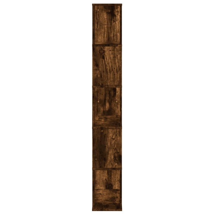 Bokhylla 5 Hyllplan Rökig Ek 80,5X23,5X162,5Cm Konstruerat Trä