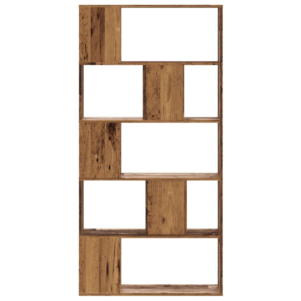 Bokhylla 5Hyllplan Åldrat Trä 80,5X23,5X162,5Cm Konstruerat Trä