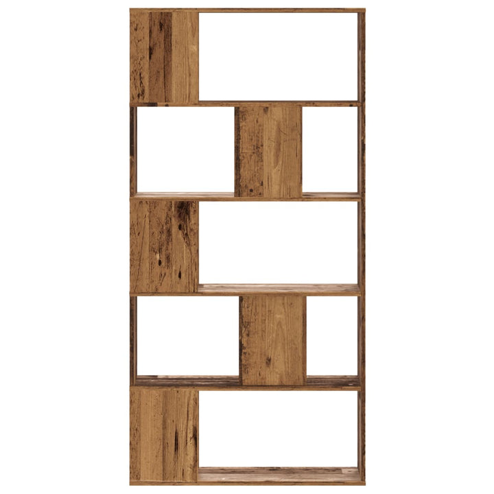 Bokhylla 5Hyllplan Åldrat Trä 80,5X23,5X162,5Cm Konstruerat Trä