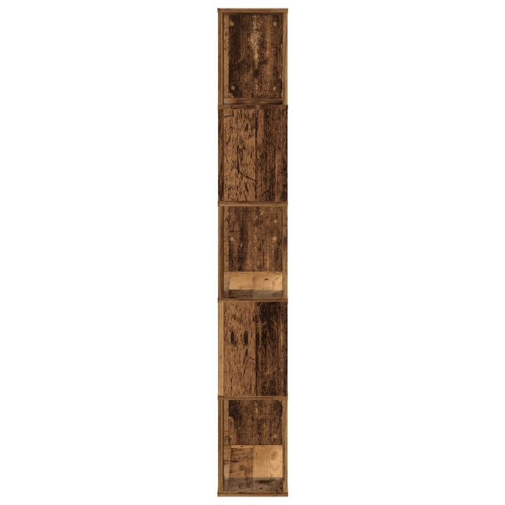 Bokhylla 5Hyllplan Åldrat Trä 80,5X23,5X162,5Cm Konstruerat Trä