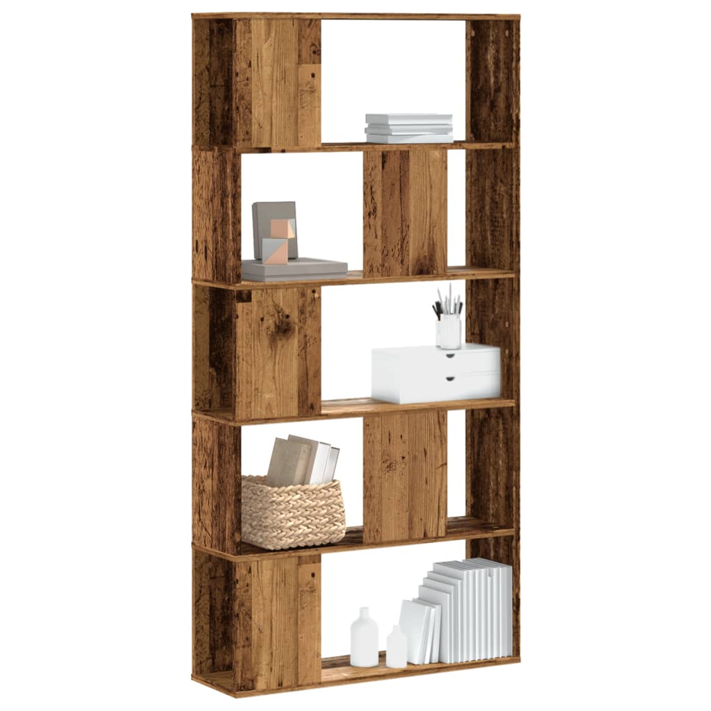 Bokhylla 5 Hyllplan Rökig Ek 80,5X23,5X162,5Cm Konstruerat Trä