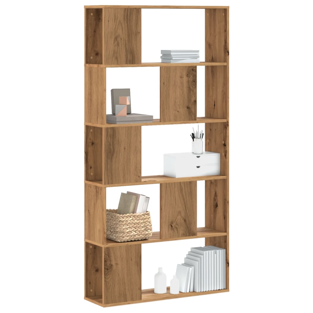 Bokhylla 5 Hyllplan Rökig Ek 80,5X23,5X162,5Cm Konstruerat Trä