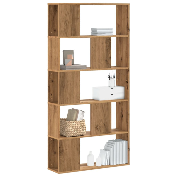 Bokhylla 5 Hyllplan Rökig Ek 80,5X23,5X162,5Cm Konstruerat Trä