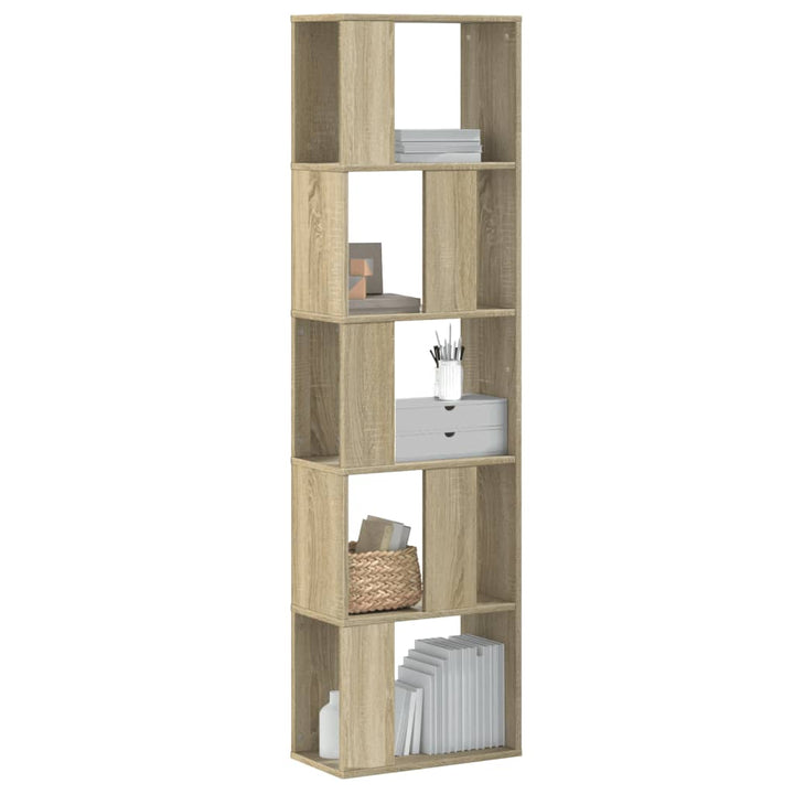 Bokhylla 5 Hyllplan Rökig Ek 80,5X23,5X162,5Cm Konstruerat Trä