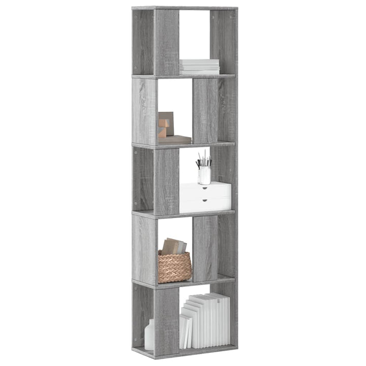 Bokhylla 5 Hyllplan Rökig Ek 80,5X23,5X162,5Cm Konstruerat Trä