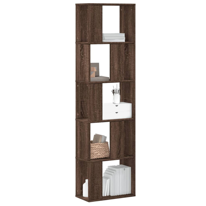 Bokhylla 5 Hyllplan Rökig Ek 80,5X23,5X162,5Cm Konstruerat Trä
