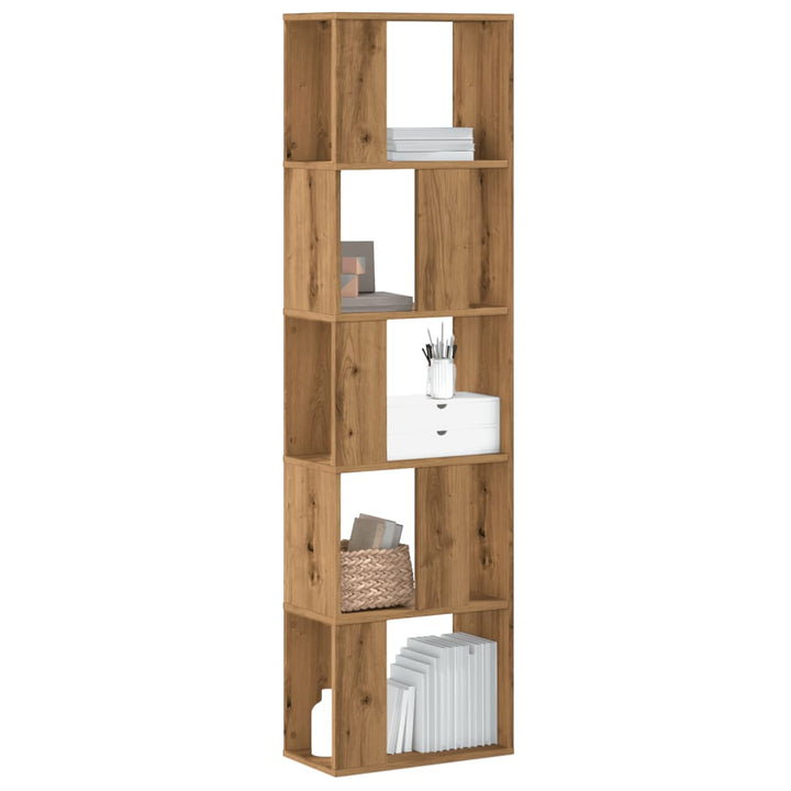 Bokhylla 5 Hyllplan Rökig Ek 80,5X23,5X162,5Cm Konstruerat Trä
