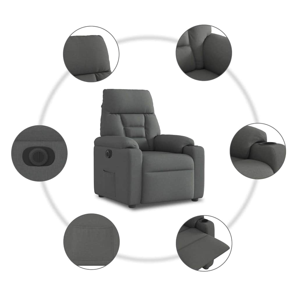 Elektrisk Reclinerfåtölj Tyg