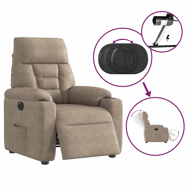 Elektrisk Reclinerfåtölj Mikrofibertyg