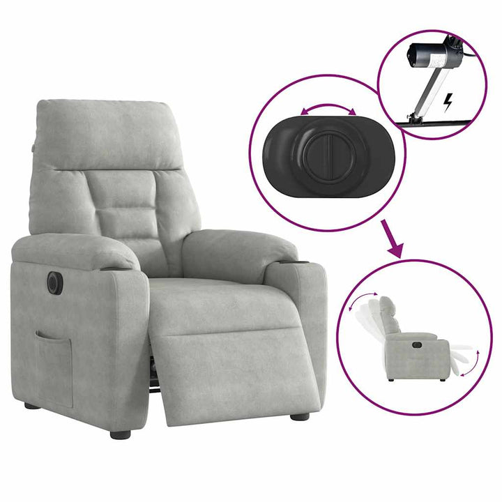 Elektrisk Reclinerfåtölj Mikrofibertyg