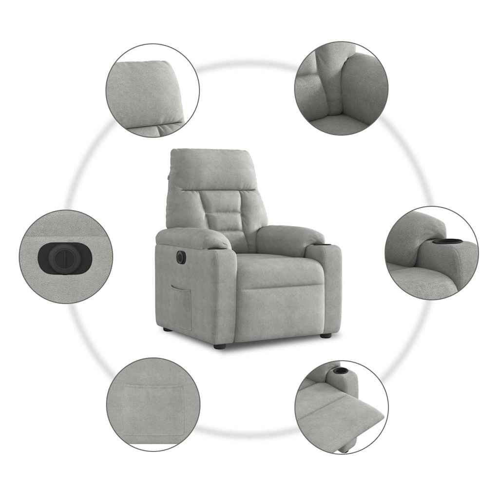 Elektrisk Reclinerfåtölj Mikrofibertyg
