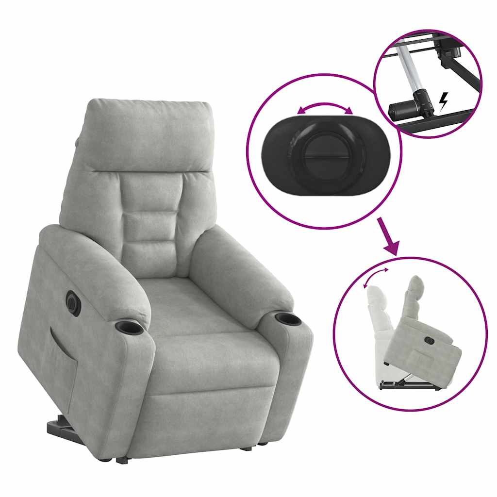 Elektrisk Reclinerfåtölj Med Uppresningshjälp Mikrofibertyg