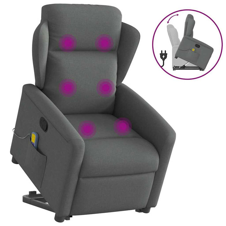 Elektrisk Reclinerfåtölj Med Uppresningshjälp Tyg