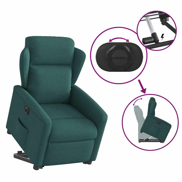 Elektrisk Reclinerfåtölj Med Uppresningshjälp Tyg