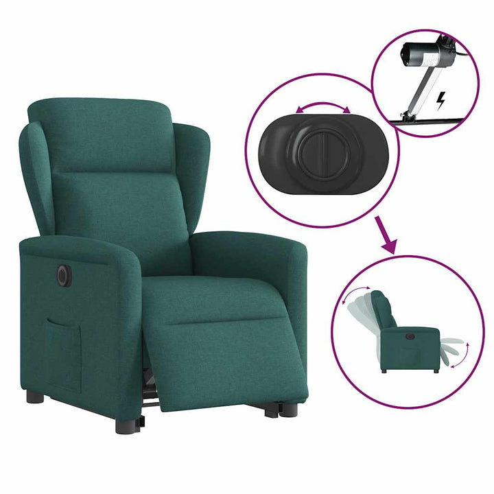 Elektrisk Reclinerfåtölj Med Uppresningshjälp Tyg