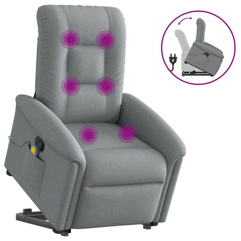 Elektrisk Massagefåtölj Med Uppresningshjälp Tyg