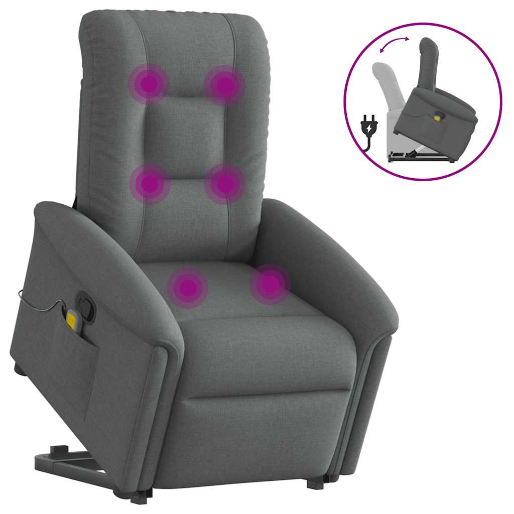 Elektrisk Massagefåtölj Med Uppresningshjälp Tyg