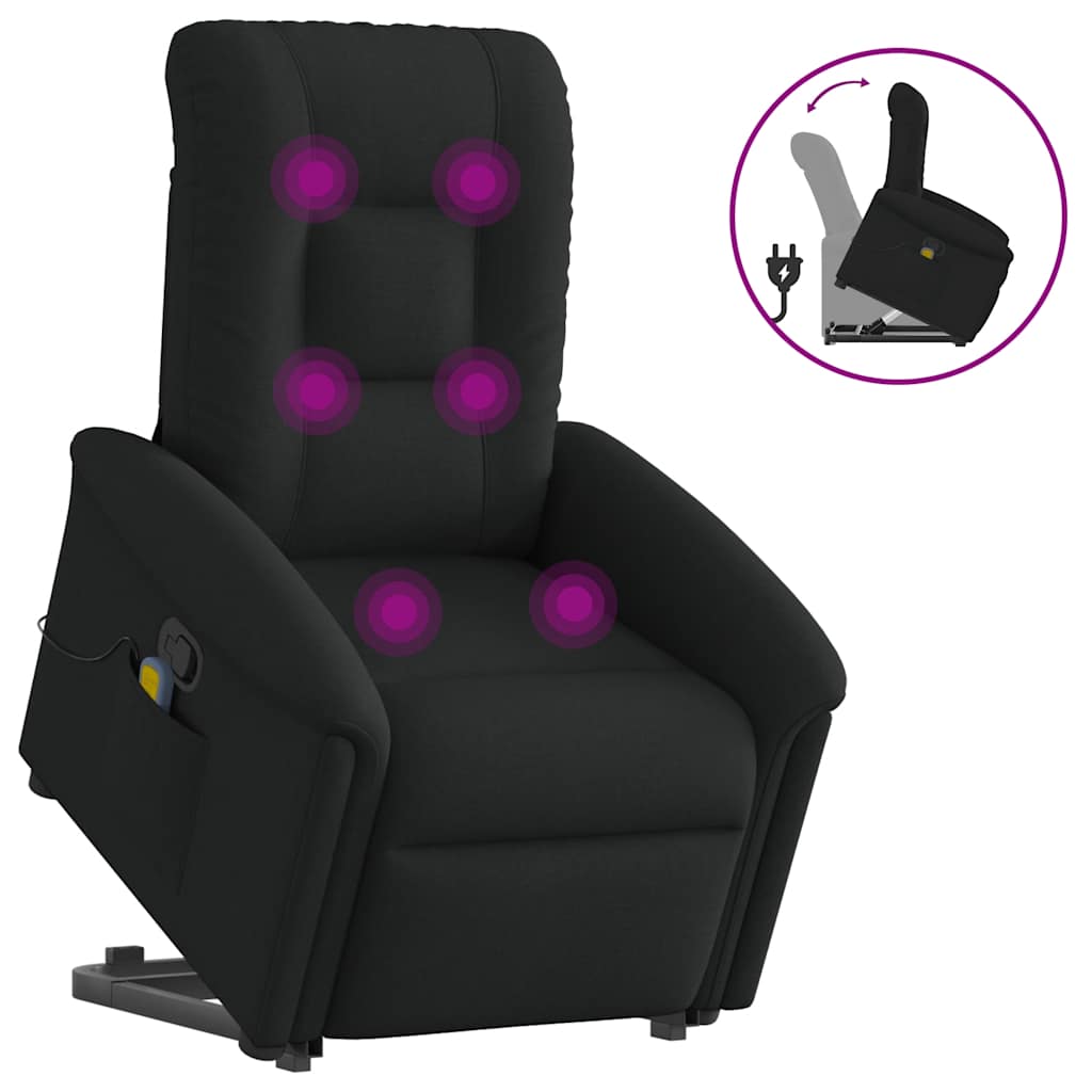Elektrisk Massagefåtölj Med Uppresningshjälp Tyg