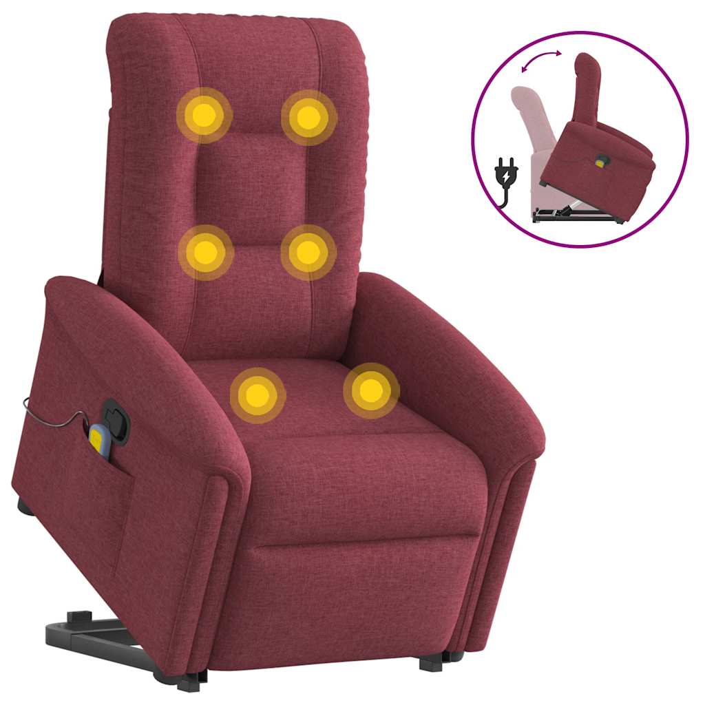 Elektrisk Massagefåtölj Med Uppresningshjälp Tyg