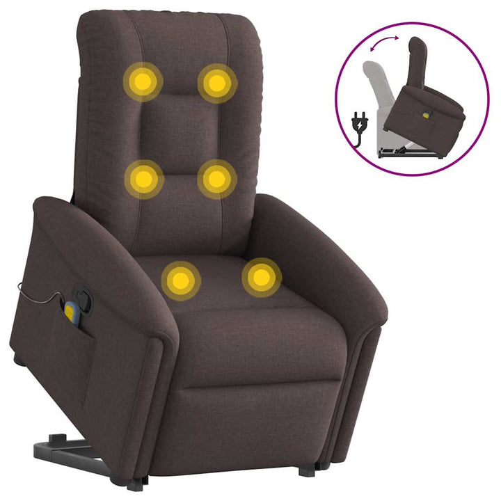 Elektrisk Massagefåtölj Med Uppresningshjälp Tyg