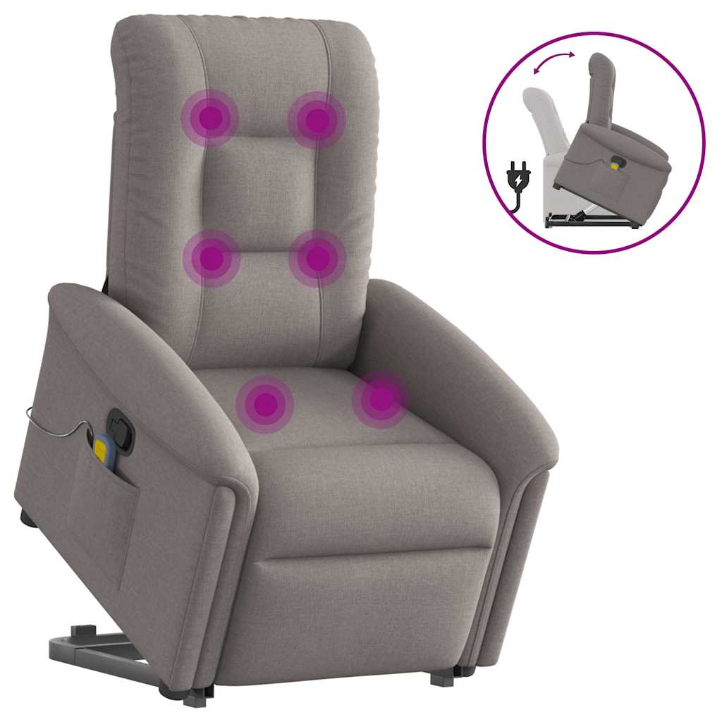 Elektrisk Massagefåtölj Med Uppresningshjälp Tyg