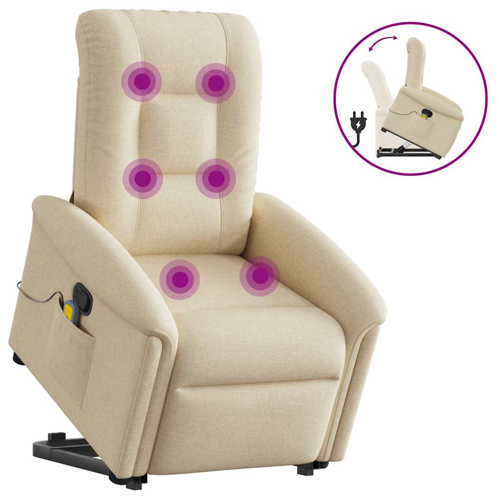 Elektrisk Massagefåtölj Med Uppresningshjälp Tyg