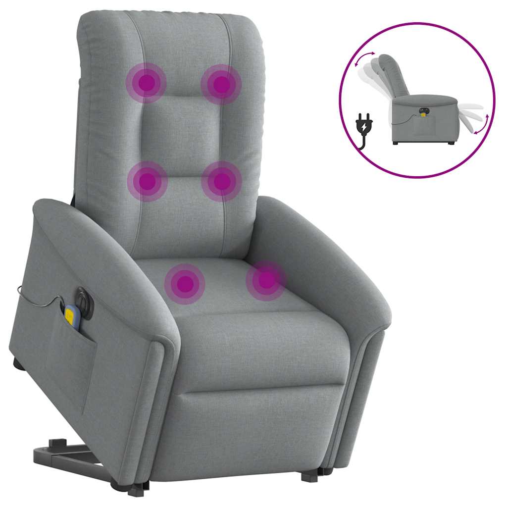 Elektrisk Massagefåtölj Med Uppresningshjälp Tyg